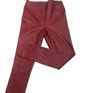 Guess Burgundy Skinny Faux Leather Look Pants. Size S